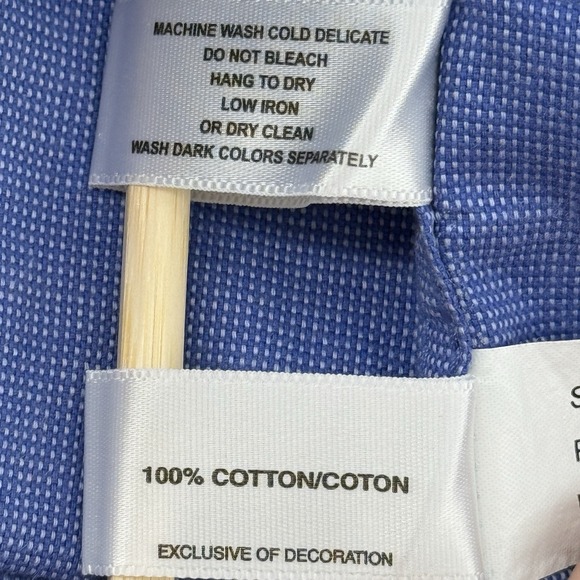 Cutter‎ Buck Mens 3XT/TG Button-Down Oxford Shirt Blue Long Sleeve logo Casual - Picture 8 of 9